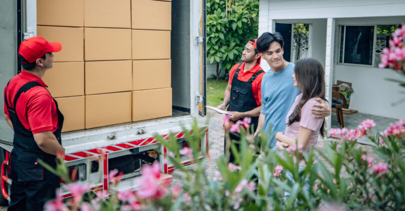 Homeowner Approving Job with Professional Movers